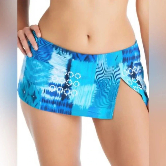 Bleu Rod Beattie Too Hot To Handle Bikini Set Top Size 36D Skirted Bottom Sz 10 - Picture 6 of 11